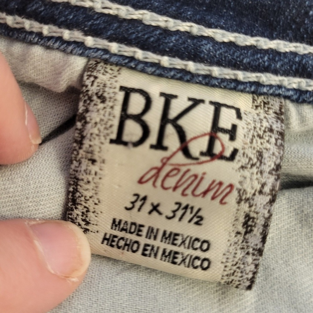 BKE Payton Bootcut Jeans Womens 31x31  Medium Wash Thick Stitch Denim - Picture 8 of 10